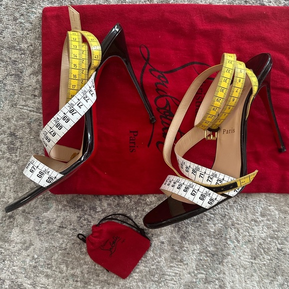 Christian Louboutin Vintage Trompe L'oeil Measuring Tape Strappy High Heels - Picture 13 of 16